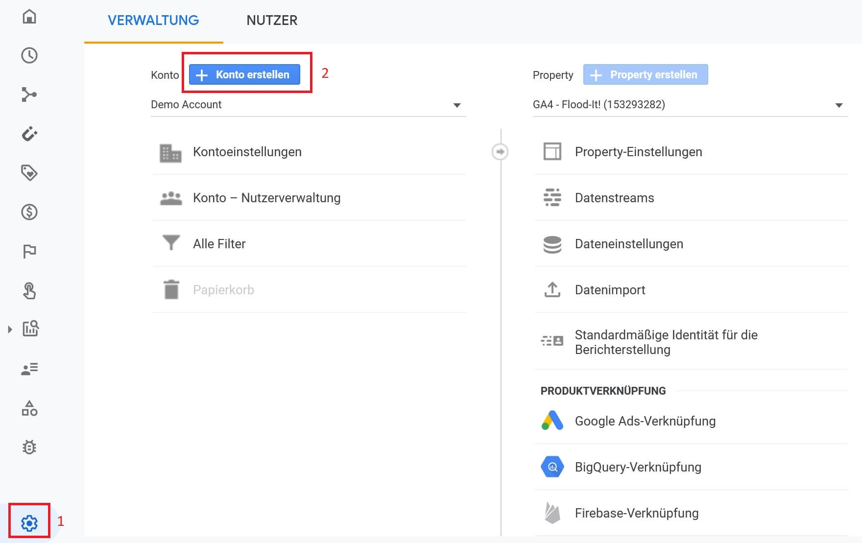 Google Analytics 4 - Konto Erstellen